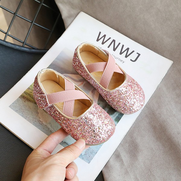 New Korean girls' Crystal Princess Shoes soft sole single shoes soft sole casual shoes for children in spring 2020