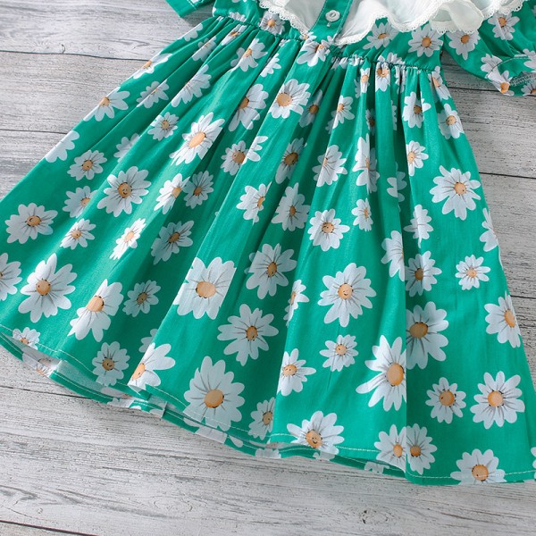 EW foreign trade children's wear 2021 new girls' summer patchwork Lace Floral Dress q704