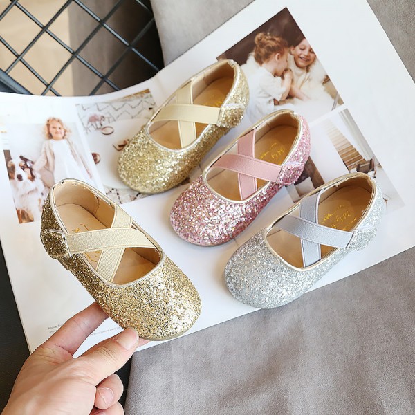 New Korean girls' Crystal Princess Shoes soft sole single shoes soft sole casual shoes for children in spring 2020