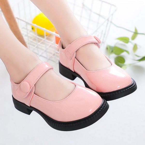 Zhenyi autumn 2020 women's super fiber leather student shoes children's shoes Velcro breathable children's shoes