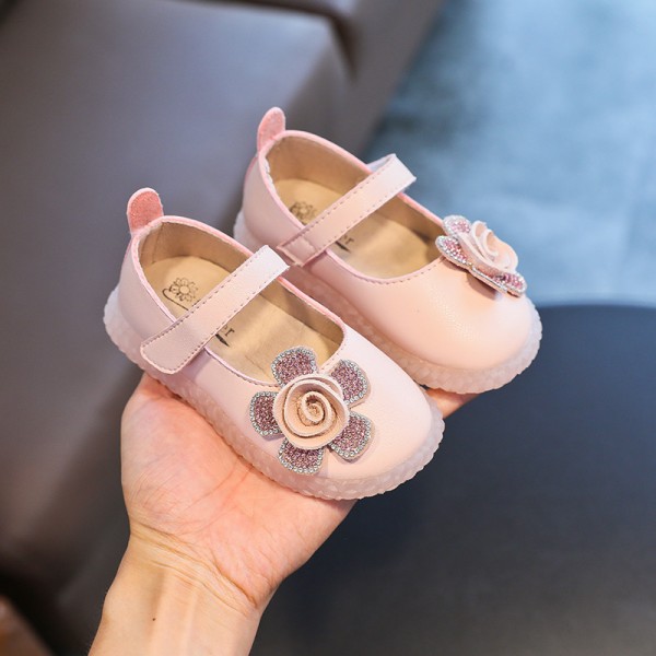 Girl's shoes princess shoes candy transparent sole autumn 2020 new flower shoes Doudou shoes