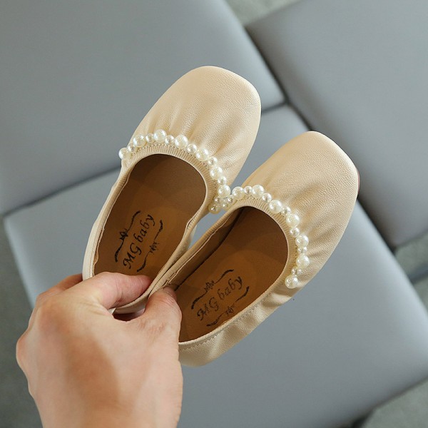 Girls' shoes 2021 spring and autumn new children's shoes soft soled Velcro Doudou shoes elegant princess shoes