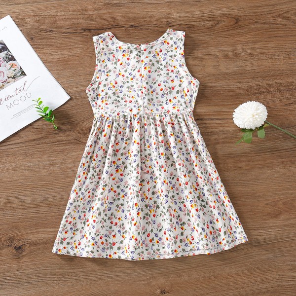 EW foreign trade children's wear 2021 summer new girls' wear floral vest dress q642