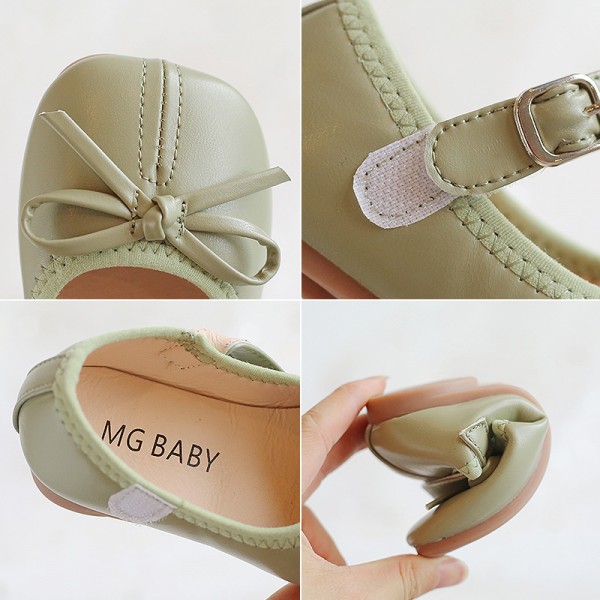 Girl's bow princess shoes 2021 summer fashion single shoes girl's soft soled shoes grandma shoes fashion