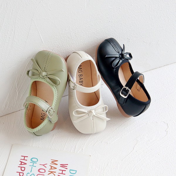Girl's bow princess shoes 2021 summer fashion single shoes girl's soft soled shoes grandma shoes fashion