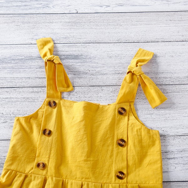 EW foreign trade children's wear 2021 summer new girls' lovely bow sling casual dress q635