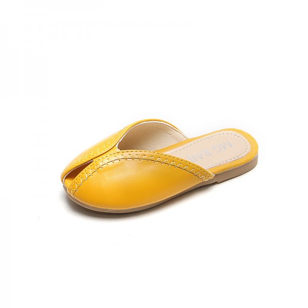 Girls' slippers 2021 summer fashion indoor soft bottom home parent child cute little princess little girl Baotou sandals