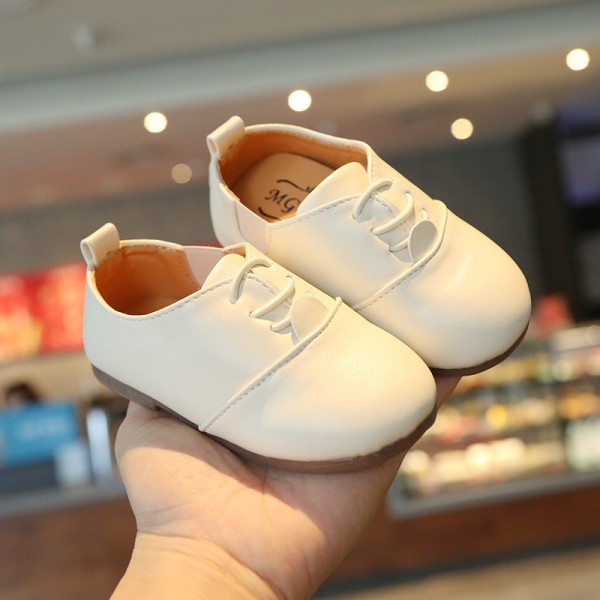 2021 spring and autumn children's Doudou shoes British style boys' and girls' leather shoes baby walking shoes European and American leisure shoes