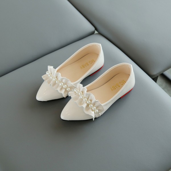 Girls' shoes spring and summer new pointed retro pearl Mary Jane shoes shallow mouth low heel lovely princess shoes single shoes