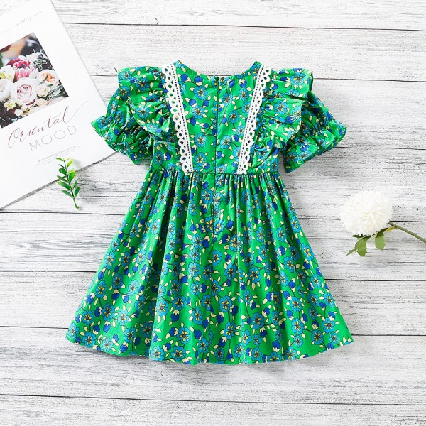 EW foreign trade children's wear 2021 summer new girls' wear floral suspender dress we31