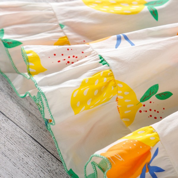 EW foreign trade children's wear 2021 summer new girl's fruit print dress q693