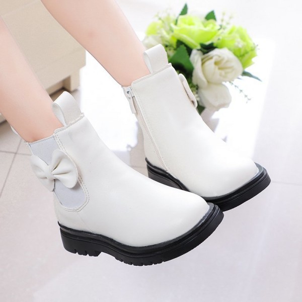 Spot Zhenyi 2020 winter women's leather casual shoes side zipper single boots anti slip children's leather boots factory wholesale