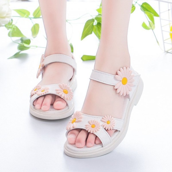 2020 summer women's leather European and American children's sandals Velcro muffin shoes breathable children's shoes manufacturers wholesale