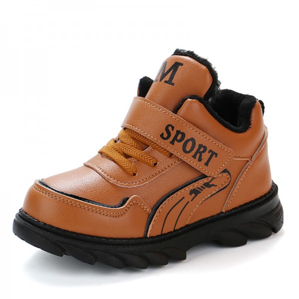 2018 winter new children's cotton shoes Korean fashion plush cotton boots warm boy's shoes