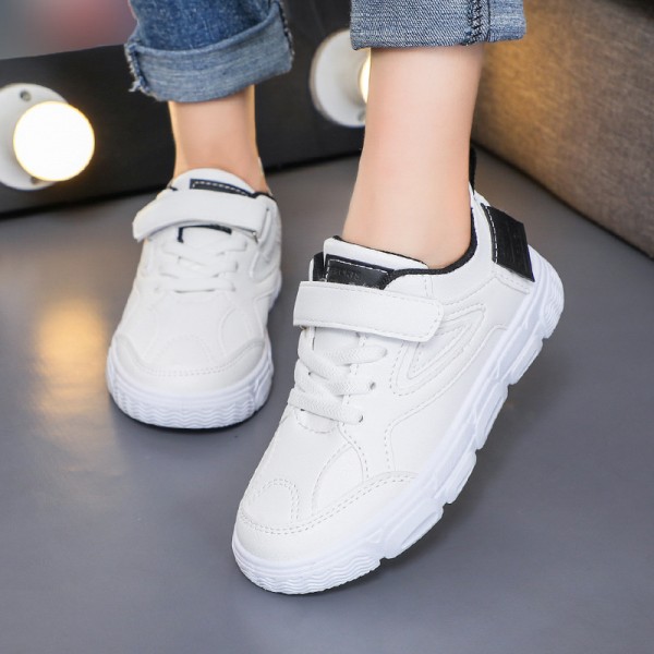 Zhenyi autumn 2020 neutral artificial leather leisure children's sports shoes Velcro waterproof children's shoes factory direct sales