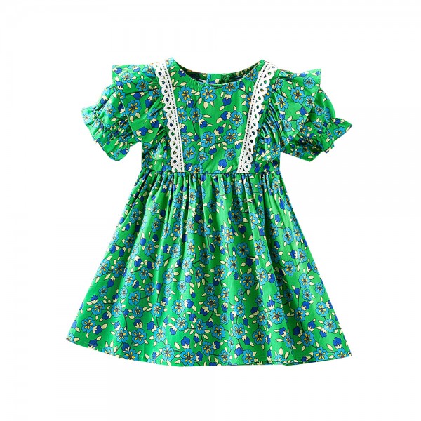 EW foreign trade children's wear 2021 summer new girls' wear floral suspender dress we31