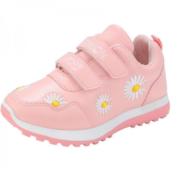 Spot 2020 autumn neutral artificial leather cute children's Little Daisy sports shoes Velcro waterproof children's shoes