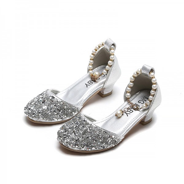 Girls' princess shoes Korean children's crystal shoes 2020 new high heel single shoes