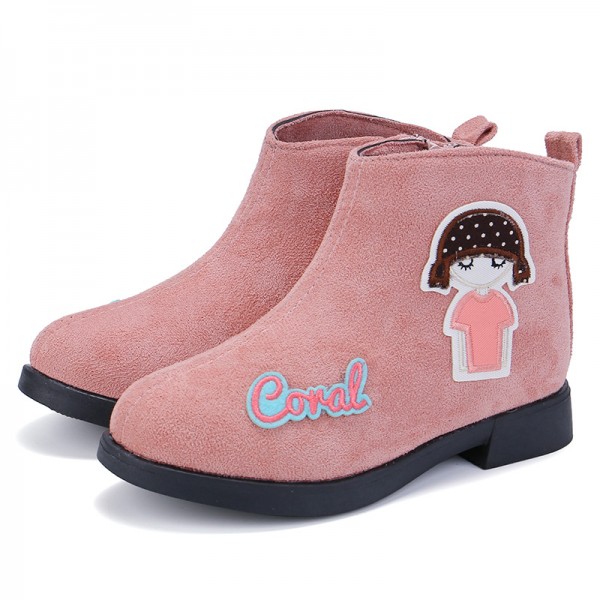 Winter 2019 Korean children's boots girl's short boots suede fashion one single boot for College Students