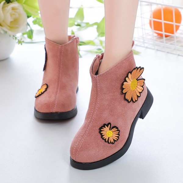 Spot Zhenyi 2020 winter women's leather princess shoes Velcro single boots non slip children's leather boots