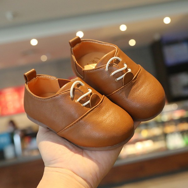 2021 spring and autumn children's Doudou shoes British style boys' and girls' leather shoes baby walking shoes European and American leisure shoes