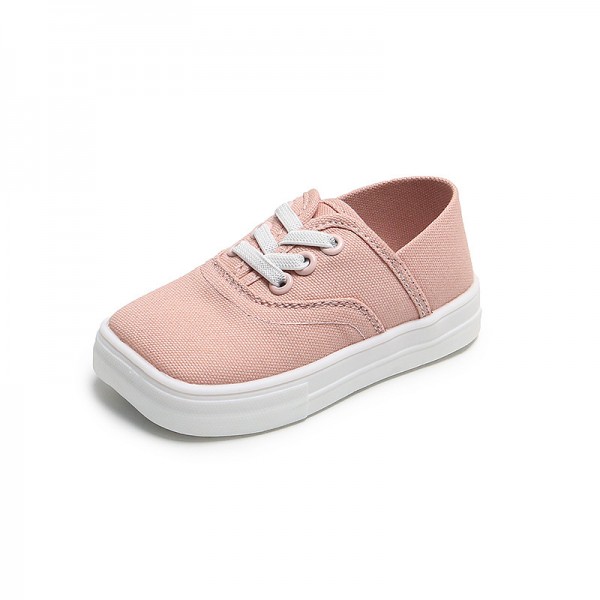 2020 new girls' one foot cloth shoes children spring and autumn summer canvas shoes Korean Board Shoes Boys' little white shoes