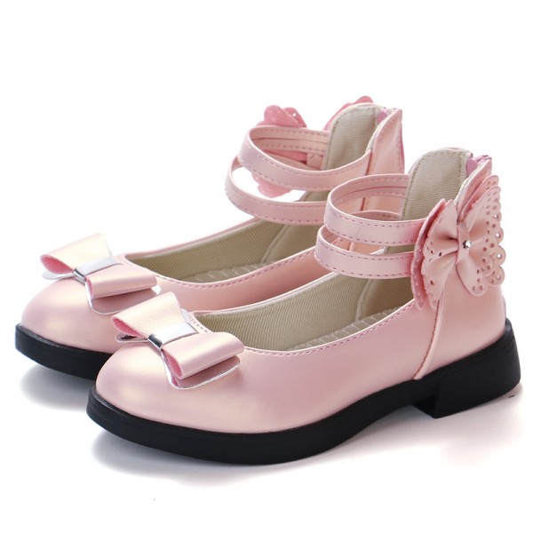 Foreign trade children's shoes 2020 autumn new children's princess shoes bowknot girl's single shoes