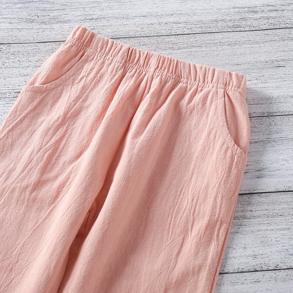 EW foreign trade children's summer new suit 2021 girl's pure color Ruffle suspender Pants Set tz28