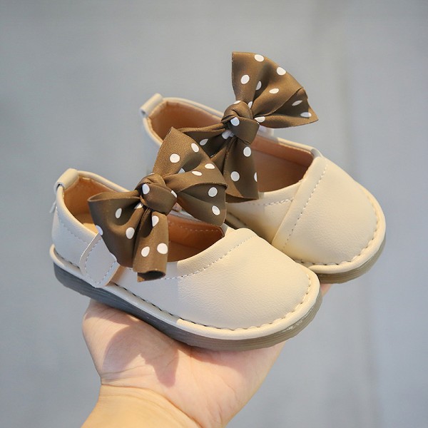 Spring 2020 new girls' Korean bow casual shoes children's soft sole princess shoes small leather shoes baby single shoes