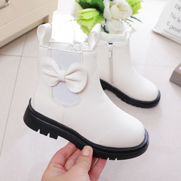 Spot Zhenyi 2020 winter women's leather casual shoes side zipper single boots anti slip children's leather boots factory wholesale