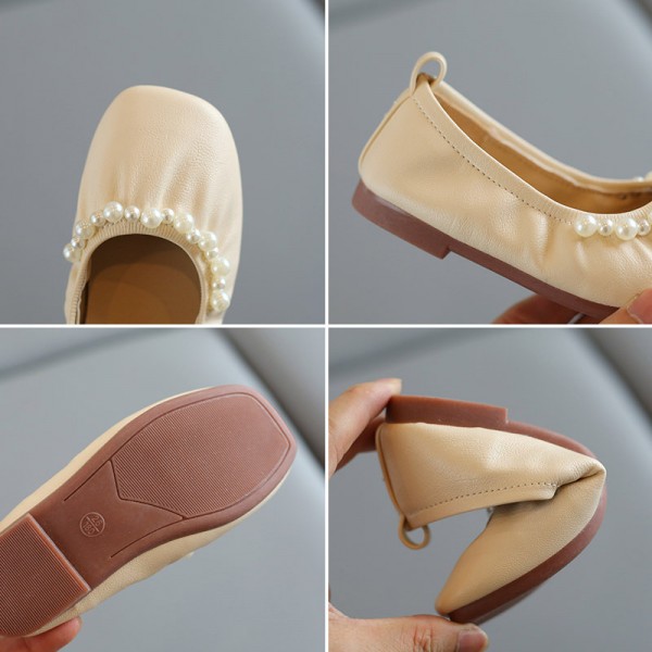 Girls' shoes 2021 spring and autumn new children's shoes soft soled Velcro Doudou shoes elegant princess shoes
