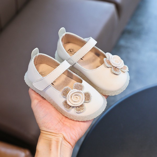 Girl's shoes princess shoes candy transparent sole autumn 2020 new flower shoes Doudou shoes