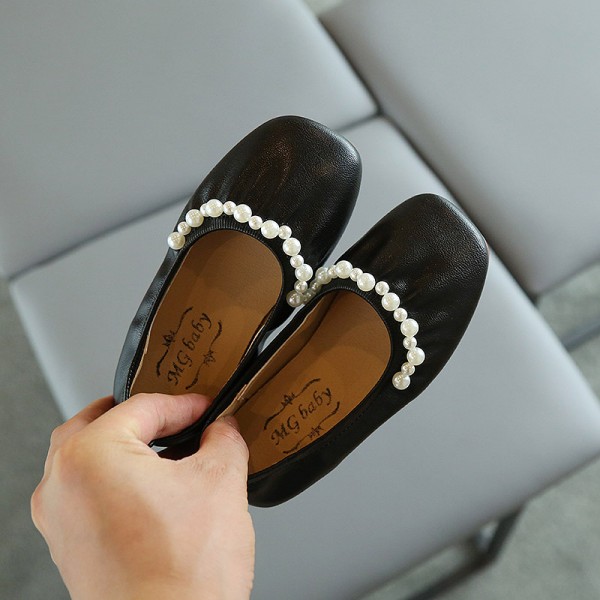 Girls' shoes 2021 spring and autumn new children's shoes soft soled Velcro Doudou shoes elegant princess shoes