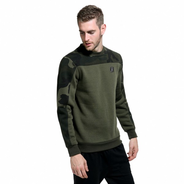 Cross border foreign trade autumn and winter new men's large round neck men's casual camouflage Fleece Pullover