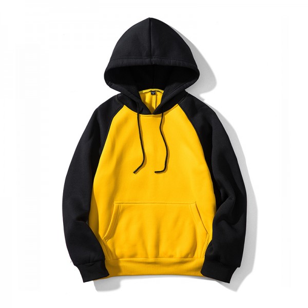 2020 Amazon autumn and winter new men's sweater DIY Street color inserted Hooded Coat multi color matching men's sweater