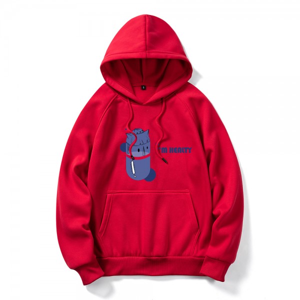 Autumn and winter cross border New Youth DIY health printed sweater large size long sleeve men's Hooded Sweater