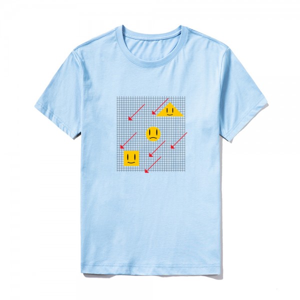 2021 summer Amazon logo custom short sleeve top large round neck solid color ChAT expression printed T-shirt
