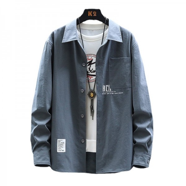 2021 autumn long sleeve shirt men's Korean fashion handsome Komatsu Hara suzerain versatile dress shirt men