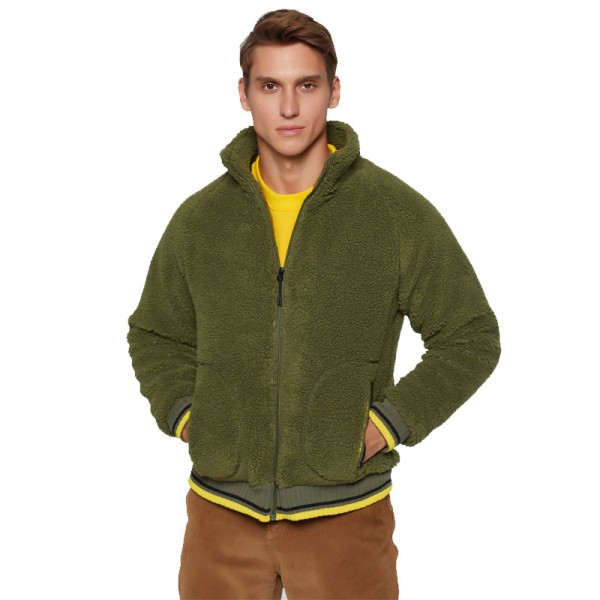 Loose large lamb wool coat men's autumn winter 2019 cardigan cashmere sweater men's warm jacket