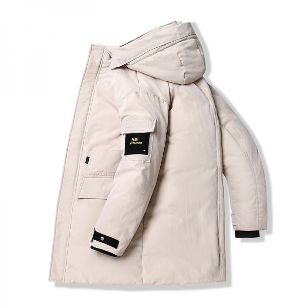 Haoteng clothing autumn and winter new Korean fashion thickened warm tooling men's coat tide down jacket men's medium length