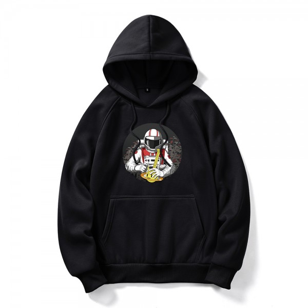 Autumn and winter 2021 cross border lovers large DIY print custom solid color sweater loose drawstring Hooded Jacket for men