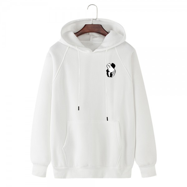 2021 cross border autumn and winter DIY hand in hand printing customized sweater youth leisure trend versatile men's top