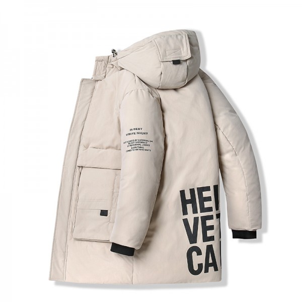 Russian new white duck down men's down jacket in winter of 2019