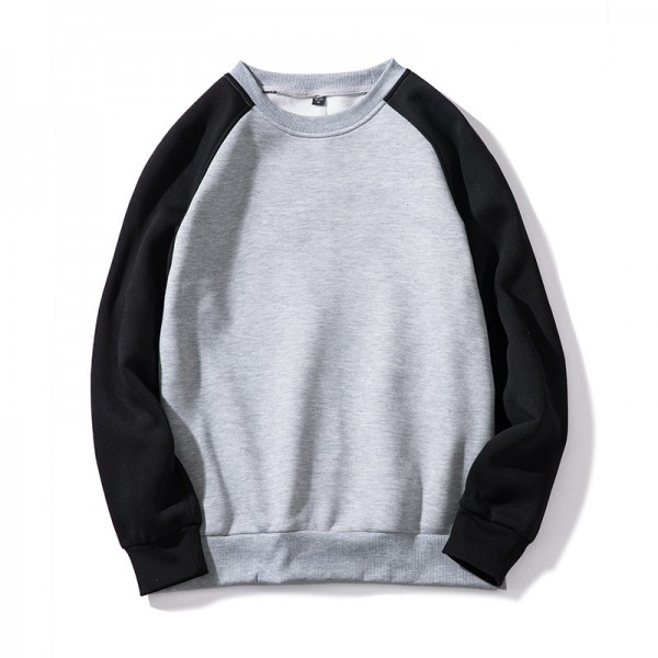 2021 spring and autumn new men's sweater loose color contrast stitching fashion brand top European, American and Japanese round neck men's sweater