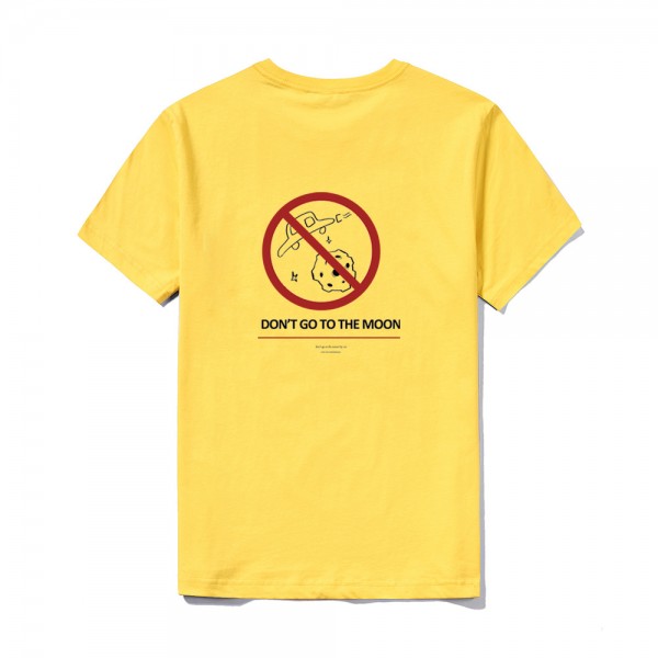 2021 summer Amazon logo custom short sleeve top large round neck solid color don't go to the moon print T-shirt
