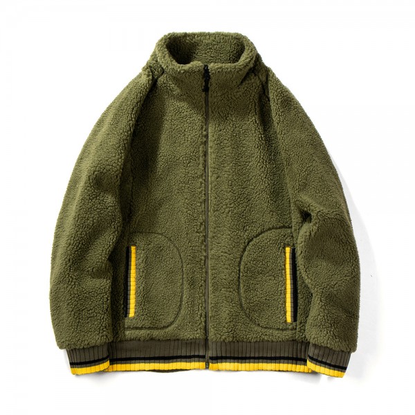 Loose large lamb wool coat men's autumn winter 2019 cardigan cashmere sweater men's warm jacket