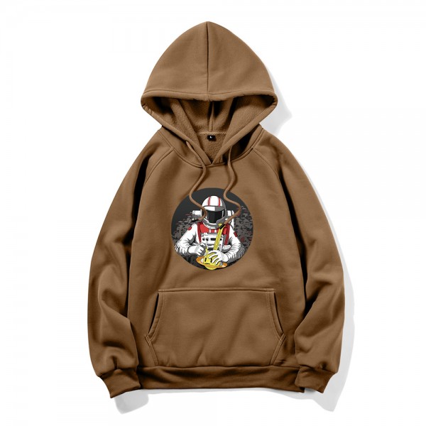 Autumn and winter 2021 cross border lovers large DIY print custom solid color sweater loose drawstring Hooded Jacket for men