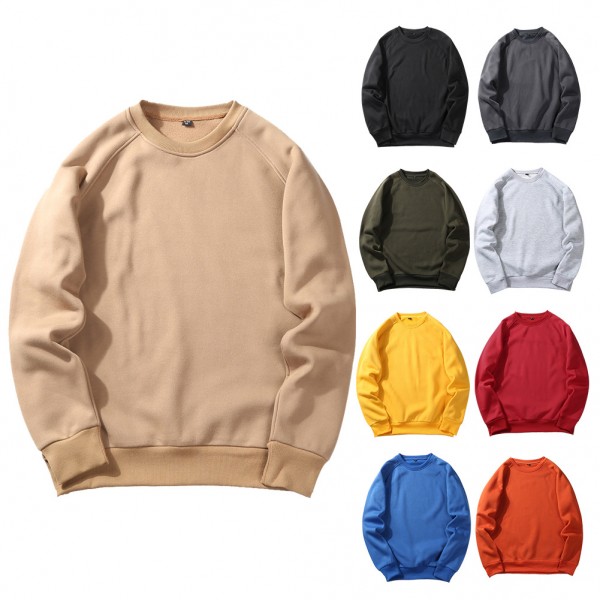 Autumn and winter Plush round neck hooded Pullover Sweater customized large size work clothes classmate party T-shirt logo