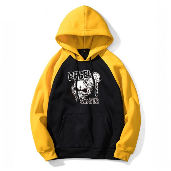Men's logo printed sweater new sports men's solid color European and American sweater with 8 colors