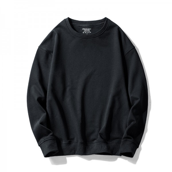 Men's and women's spring and autumn solid color sweater lovers' round neck Pullover simple fashion solid color sweater loose casual class clothes